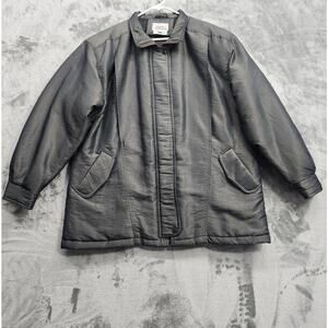 Vintage Fashion Crossroads Coat Womens L Gray Silver Iridescent Shimmer Full Zip